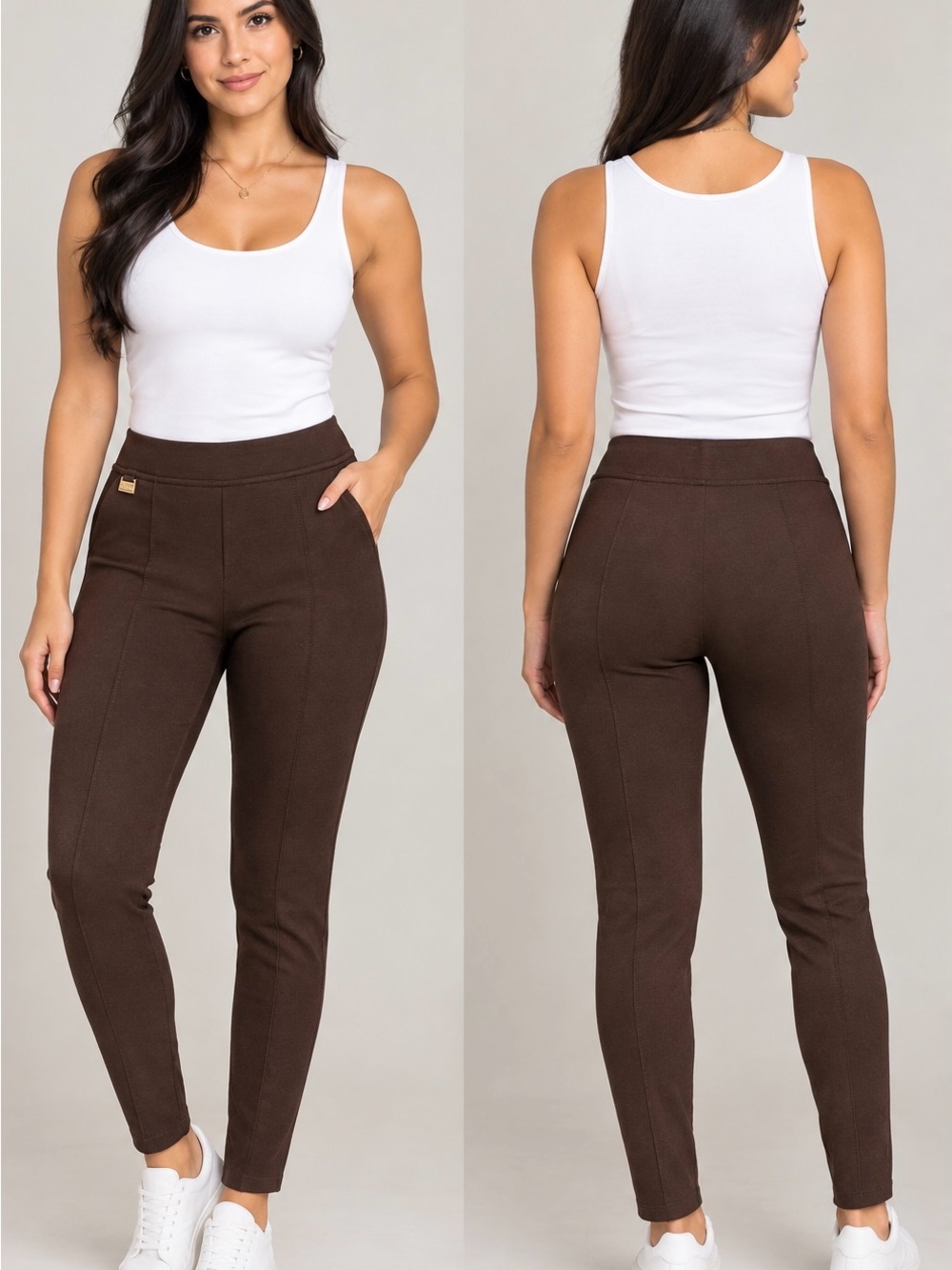 Zac & Rachel Brown High-Waist Skinny Ponte Pants